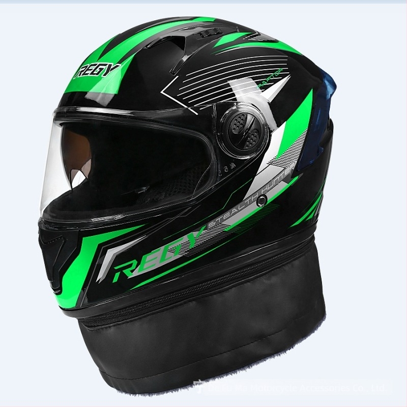 Cască de motocicletă AWN full-face, material PP, vizor dublu, pentru toate anotimpurile, CE certificat