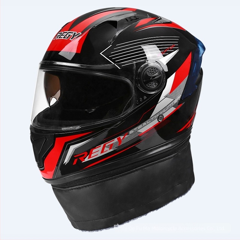 Cască de motocicletă AWN full-face, material PP, vizor dublu, pentru toate anotimpurile, CE certificat