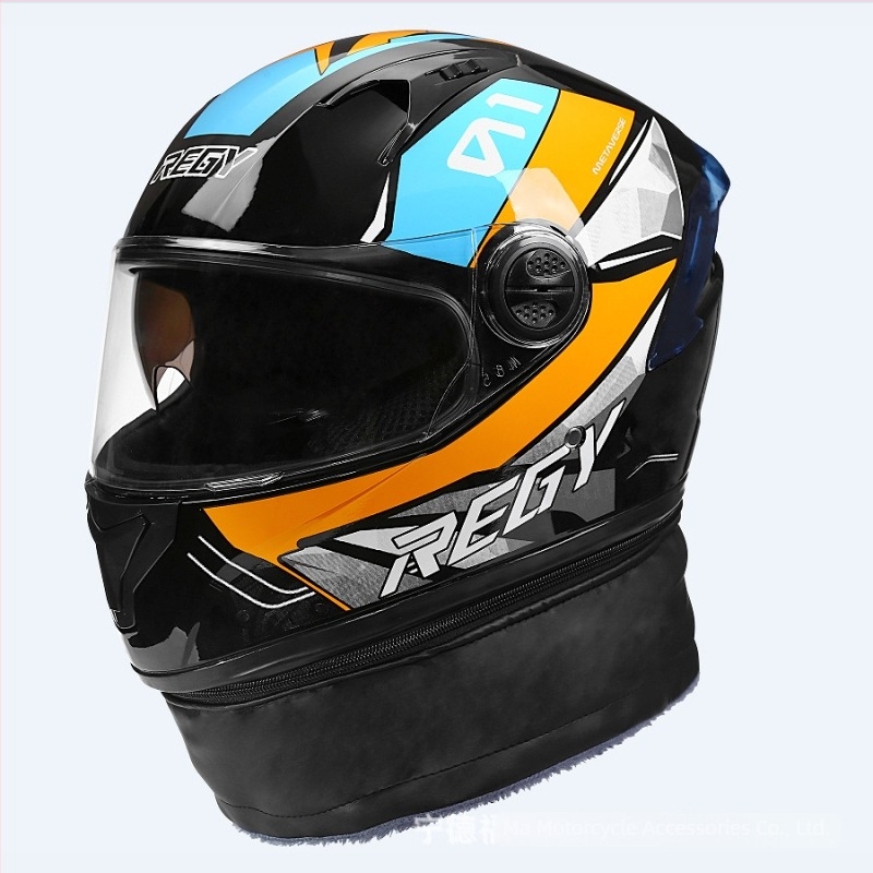 Cască de motocicletă AWN full-face, material PP, vizor dublu, pentru toate anotimpurile, CE certificat