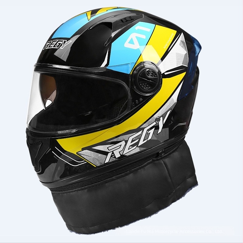 Cască de motocicletă AWN full-face, material PP, vizor dublu, pentru toate anotimpurile, CE certificat