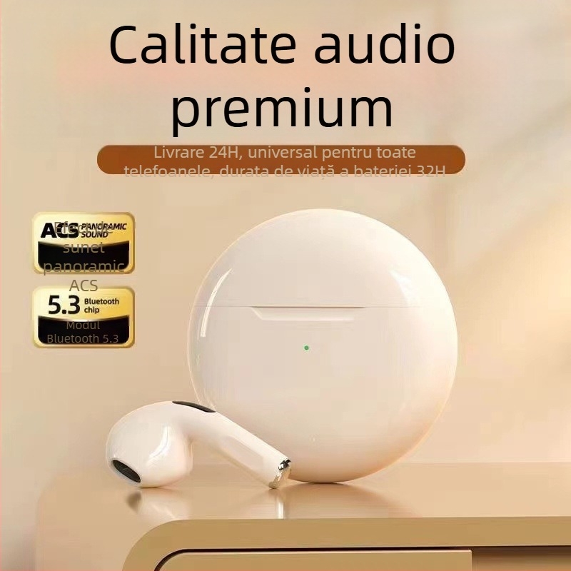 Căști Bluetooth TWS in-ear, IPX4, rază 15 m, Bluetooth 5.4, autonomie 4–8 h, stereo