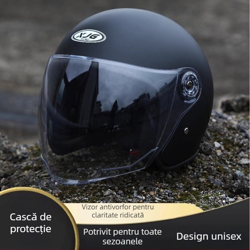 Cască de motocicletă 3/4, Unisex, ABS+PC, Adulți, Toate anotimpurile, Pentru vehicule electrice