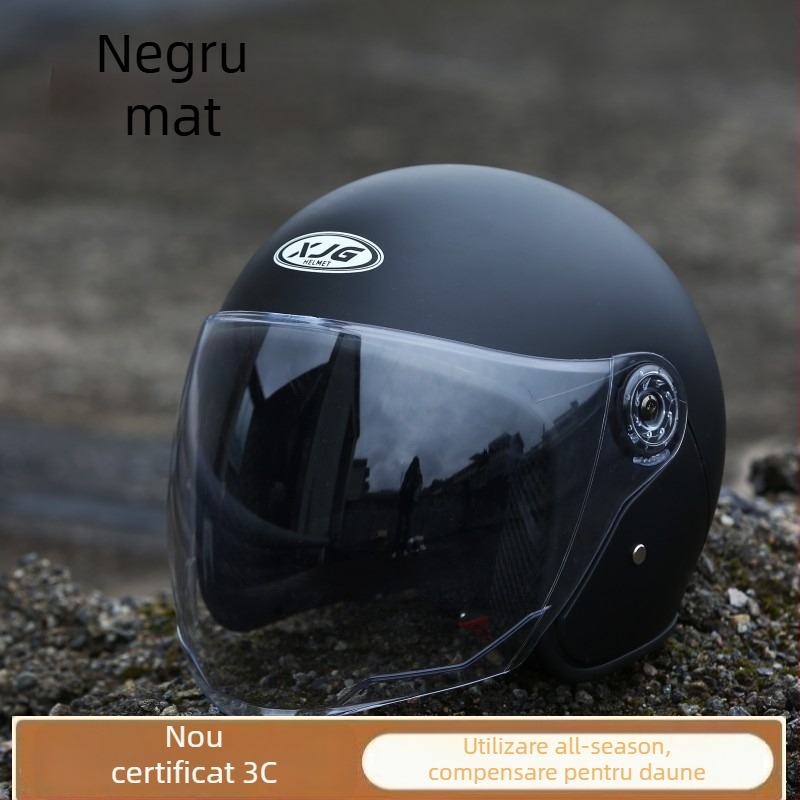 Cască de motocicletă 3/4, Unisex, ABS+PC, Adulți, Toate anotimpurile, Pentru vehicule electrice
