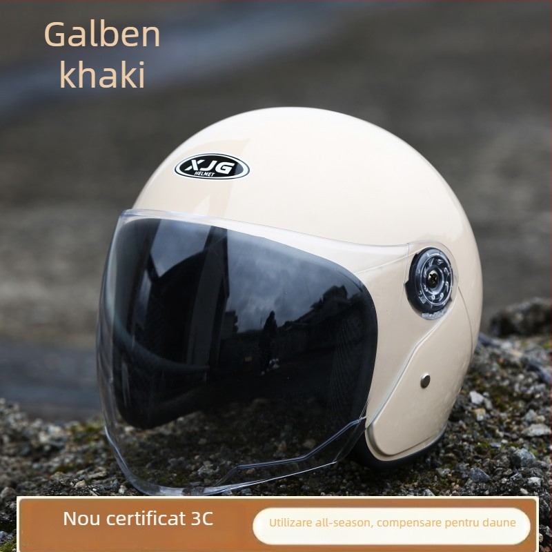 Cască de motocicletă 3/4, Unisex, ABS+PC, Adulți, Toate anotimpurile, Pentru vehicule electrice