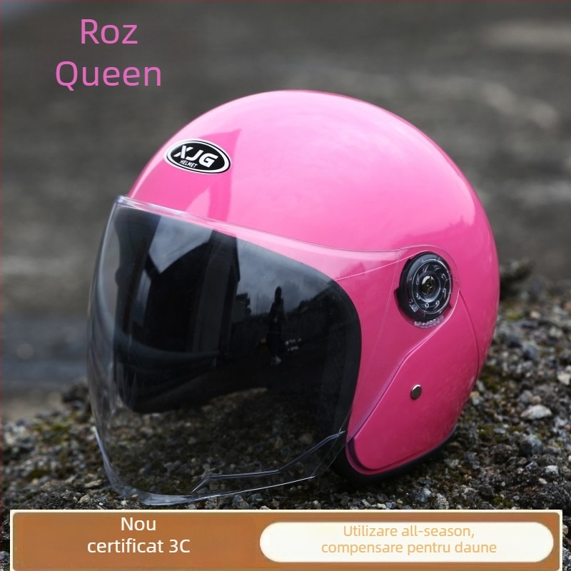 Cască de motocicletă 3/4, Unisex, ABS+PC, Adulți, Toate anotimpurile, Pentru vehicule electrice