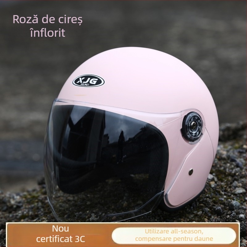 Cască de motocicletă 3/4, Unisex, ABS+PC, Adulți, Toate anotimpurile, Pentru vehicule electrice