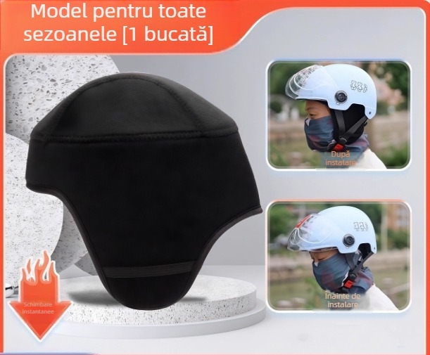 Căptușură caldă pentru cască, cu capac interior detașabil, căptușeală velur, pentru copii și adulți, potrivire universală