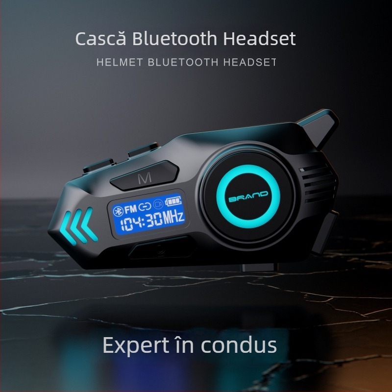 K09 Intercom în timp real pentru cască Bluetooth, headset pentru motocicletă, cu durată lungă a bateriei