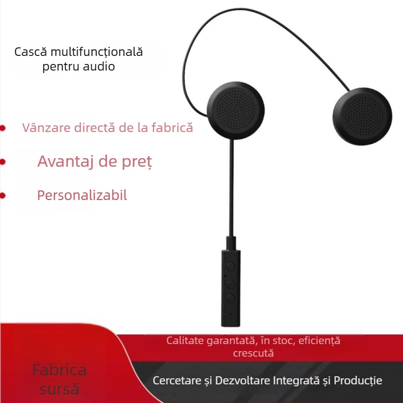 Cască Bluetooth pentru cască de motocicletă – Sunet stereo la volum mare, impermeabil, pentru apeluri și muzică, Bluetooth 5.0, rază 10 m, stereofonie bilaterală, autonomie baterie 160 h