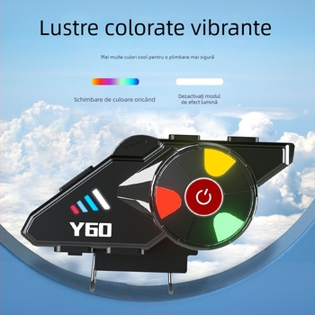 Cască Bluetooth Y60 pentru ciclism, impermeabilă și cu reducere a zgomotului