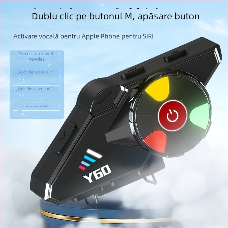 Cască Bluetooth Y60 pentru ciclism, impermeabilă și cu reducere a zgomotului