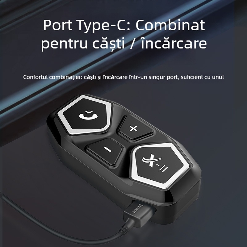 Casca Bluetooth pentru motocicletă – seria X, reducere inteligentă a zgomotului, rază 20 m, Bluetooth 5.0, sunet 3D, baterie 50 h
