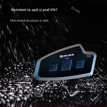 MODI 60R Intercom pentru motocicletă, Bluetooth 5.1, rază 1000 m, impermeabil, networking cu One-Touch, muzică și control vocal