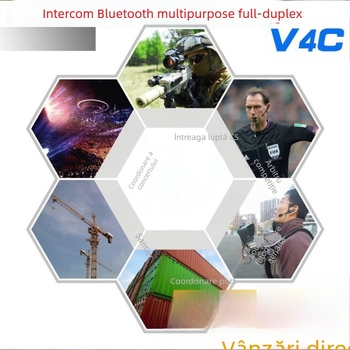 Casca intercom arbitru fotbal - Bluetooth 5.0, Rezistentă la apă, Reducere zgomot, Rază 800 m, Baterie 12 h