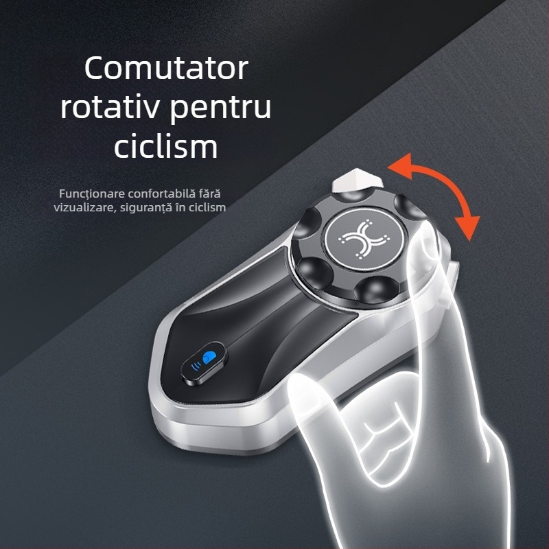 Intercom Bluetooth pentru cască de motocicletă cu rețea Mesh, până la 600 m, baterie 30 h, rezistent la apă și praf, conectare duală la telefoane