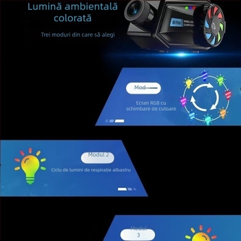 Cască de motocicletă Bluetooth cu navigație, muzică și apeluri, cameră și înregistrare integrate, Bluetooth 5.4, rază de 10 m, stereo cu două canale, rezistent la apă și praf, peste 20 ore de redare