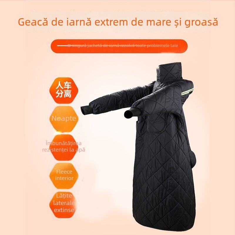 Geacă tip windbreaker din material Oxford, impermeabilă, croială dintr-o bucată, pentru tricicletă, motocicletă și vehicul electric.