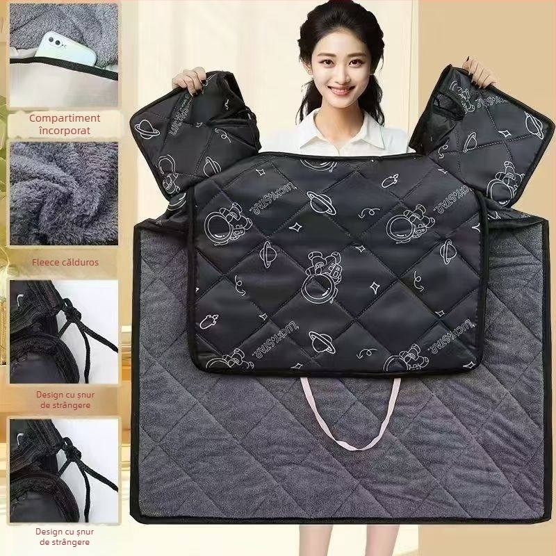 Acoperire cu fleece, anti-vânt pentru vehicule electrice, cu potrivire universală pentru motociclete și scutere, rezistentă la apă, grosime de iarnă