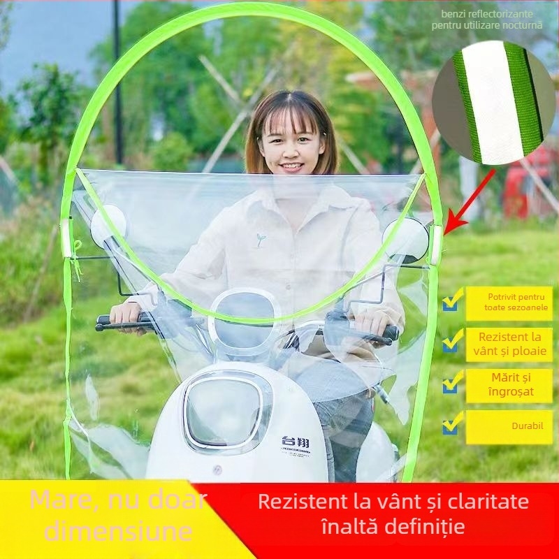 Folie de parbriz din PVC pentru motociclete și vehicule electrice, reutilizabilă, cu logo imprimat