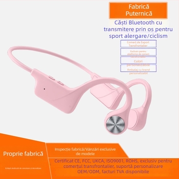 Căști Bluetooth cu conducție osoasă, fără fir, rezistente la apă IPX6, rază de acțiune 10 m, autonomie 4–8 h