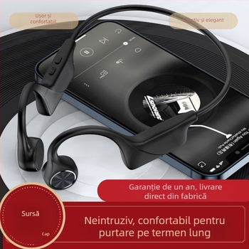 Căști Bluetooth cu conducție osoasă, fără fir, rezistente la apă IPX6, rază de acțiune 10 m, autonomie 4–8 h