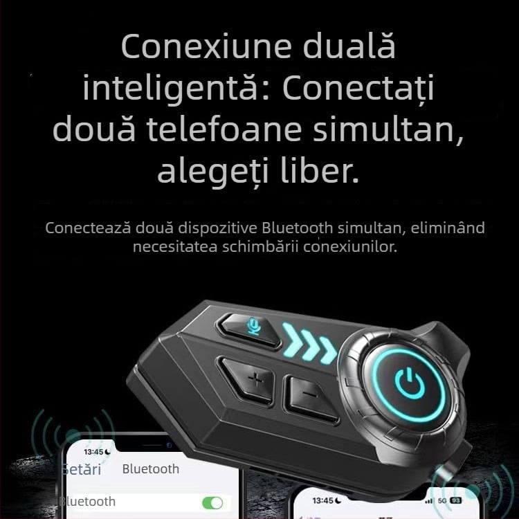 X10C Cască Bluetooth pentru cască – Rezistentă la apă, Reducere zgomot, Bluetooth 6.0, Baterie 400 mAh, Autonomie mare, Over-ear, Control tactil + buton