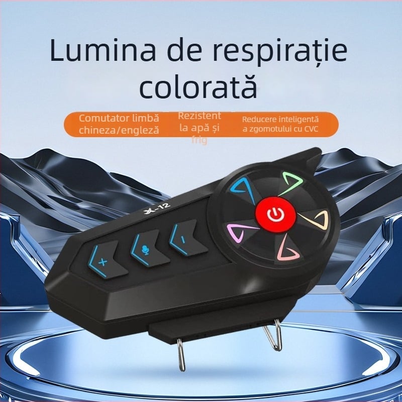 Cască de motocicletă cu headset Bluetooth, YUMES X-12, rezistentă la ploaie, compatibilă cu modelele generale