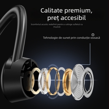Căști Bluetooth cu conductie osoasă, 32GB memorie, IPX8, Bluetooth 5.4, autonomie peste 8 ore
