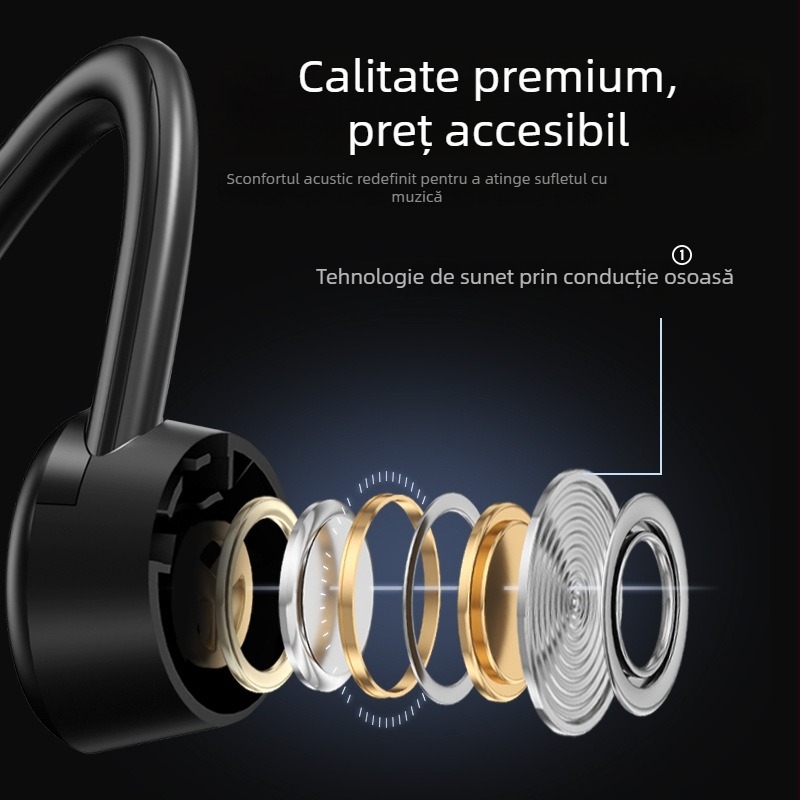 Căști Bluetooth cu conductie osoasă, 32GB memorie, IPX8, Bluetooth 5.4, autonomie peste 8 ore