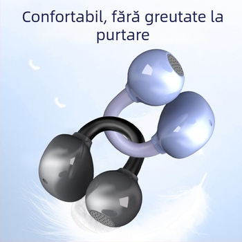 Căști wireless cu design clip pentru ureche, Bluetooth 5.3, bass puternic, peste 8 ore baterie