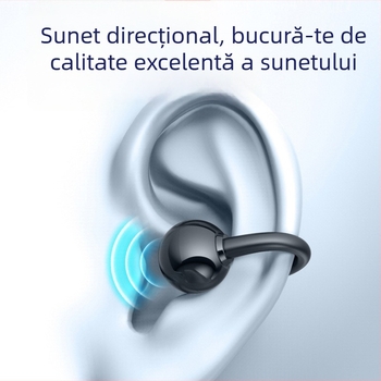 Căști wireless cu design clip pentru ureche, Bluetooth 5.3, bass puternic, peste 8 ore baterie