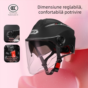 Cască pentru motocicletă electrică, standard Clasa A, ABS, vizieră dublă, certificat 3C