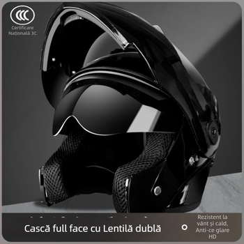 REGY cască flip-up pentru motocicletă – ABS, certificat 3C, adulți, utilizare pe tot anul, deplasări în oraș