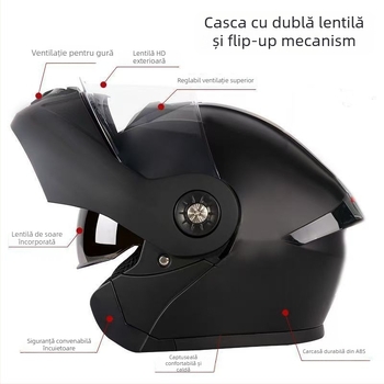 REGY cască flip-up pentru motocicletă – ABS, certificat 3C, adulți, utilizare pe tot anul, deplasări în oraș