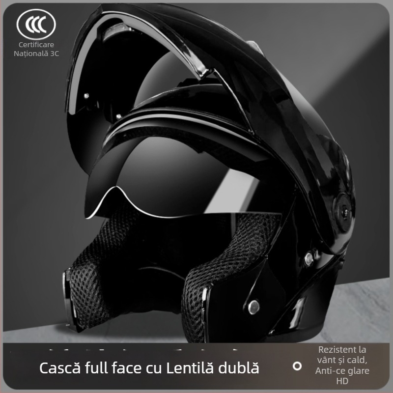 REGY cască flip-up pentru motocicletă – ABS, certificat 3C, adulți, utilizare pe tot anul, deplasări în oraș