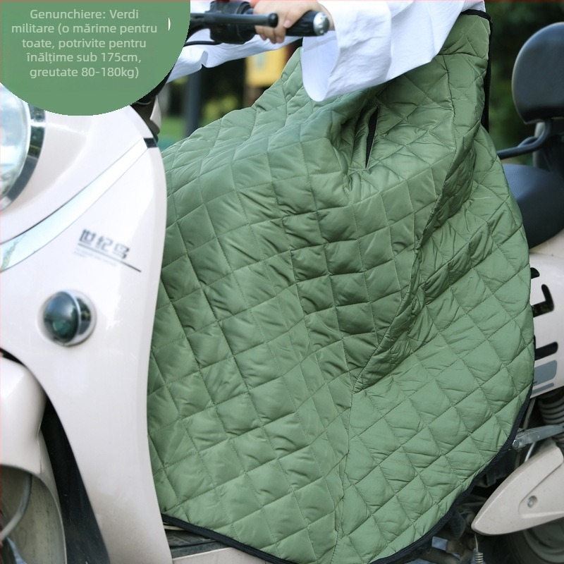 Fustă izolatoare anti-vânt pentru mașini electrice și motociclete – poliester, impermeabilă, protecție pentru picioare și genunchi, căldură la talie, pentru adulți