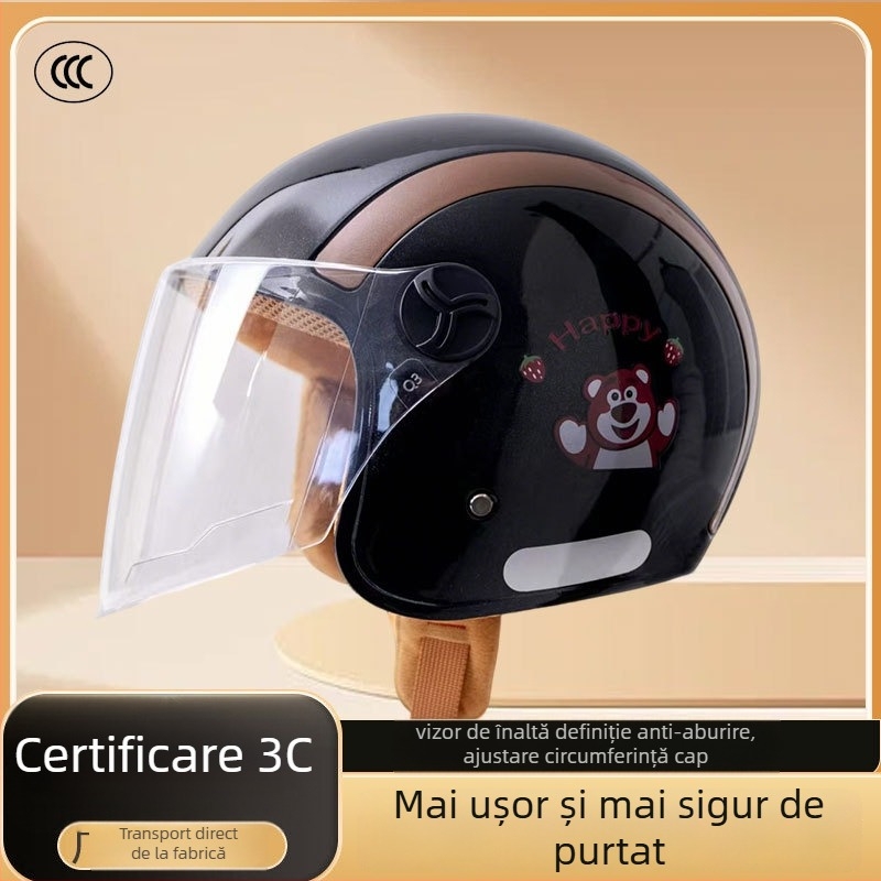  Cască pentru bicicletă electrică, stil 3/4, ABS, certificat 3C, pentru adulți