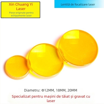 Lentilă de focalizare din zinc selenid, model 12 mm; aplicație: mașini de gravură și tăiere cu laser