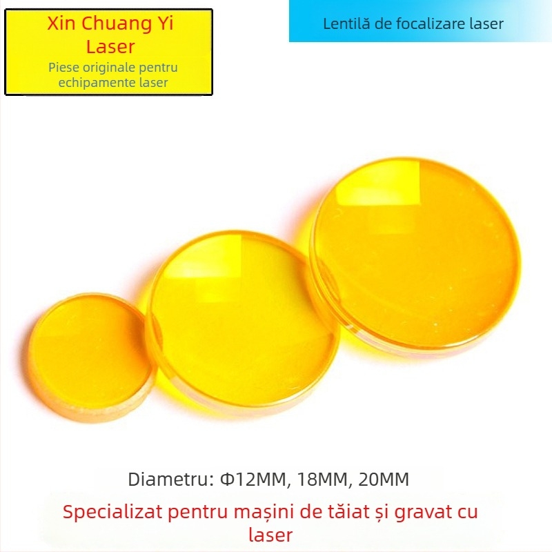 Lentilă de focalizare din zinc selenid, model 12 mm; aplicație: mașini de gravură și tăiere cu laser