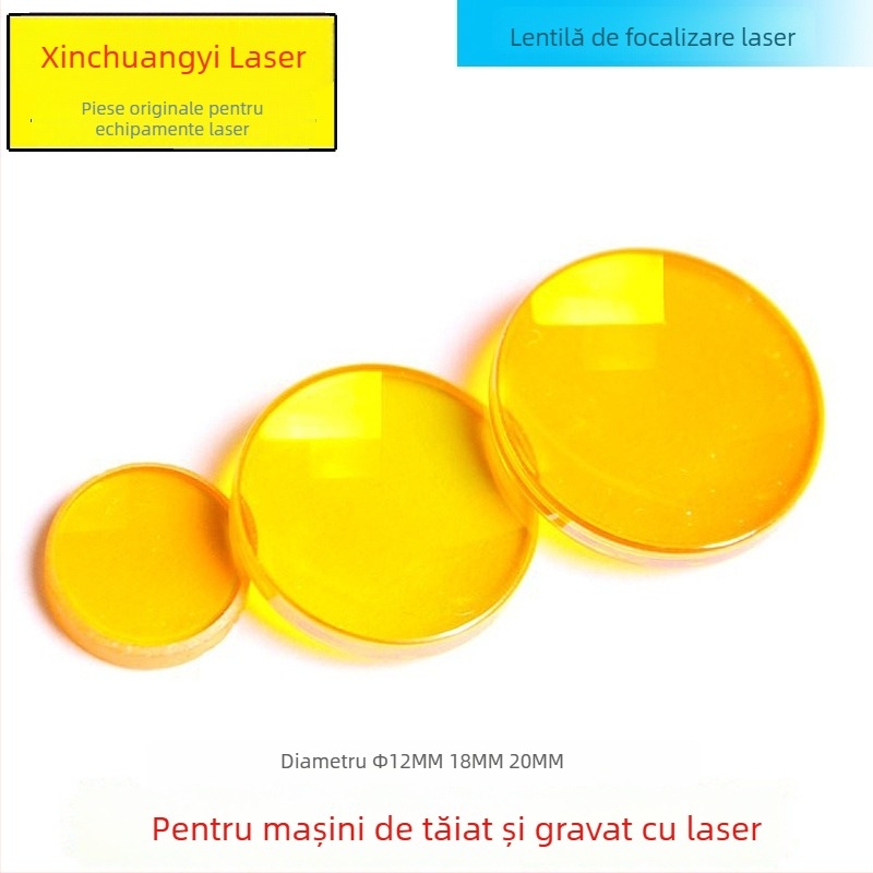 Lentilă de focalizare din zinc selenid, model 12 mm; aplicație: mașini de gravură și tăiere cu laser