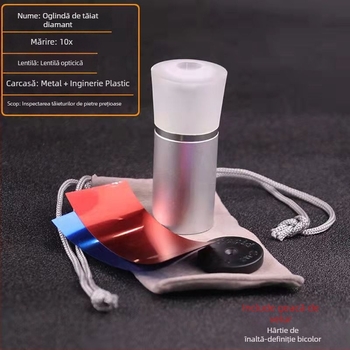 Instrument de identificare a diamantelor, construcție metalică, tăietură 8 inimi-8 săgeți, lupă 10x, marcă Southeavy suction, mai multe modele