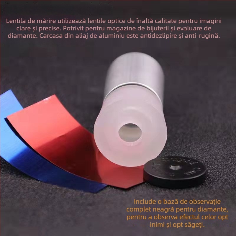 Instrument de identificare a diamantelor, construcție metalică, tăietură 8 inimi-8 săgeți, lupă 10x, marcă Southeavy suction, mai multe modele