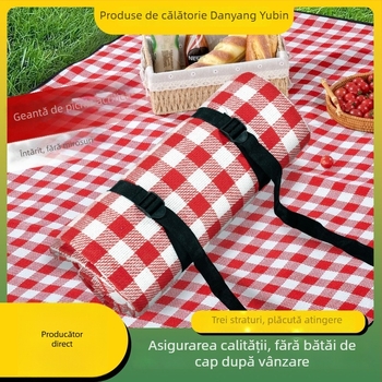 Covoraș de picnic pentru camping, protecție împotriva umezelii, țesătură acrilică cu burete și PEVA impermeabil; greutate 850 g; potrivit pentru 6 persoane; model Reel