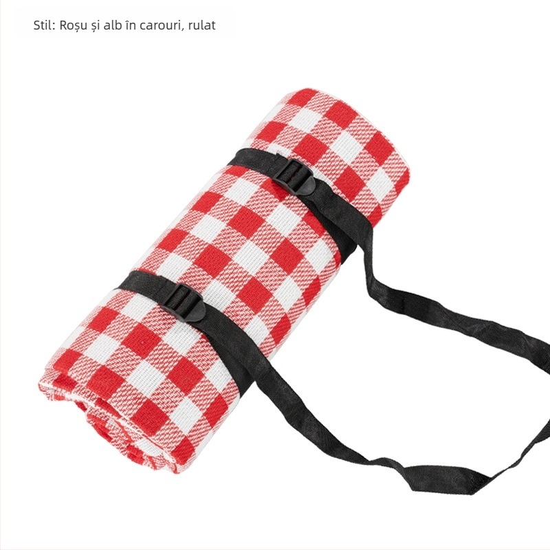 Covoraș de picnic pentru camping, protecție împotriva umezelii, țesătură acrilică cu burete și PEVA impermeabil; greutate 850 g; potrivit pentru 6 persoane; model Reel