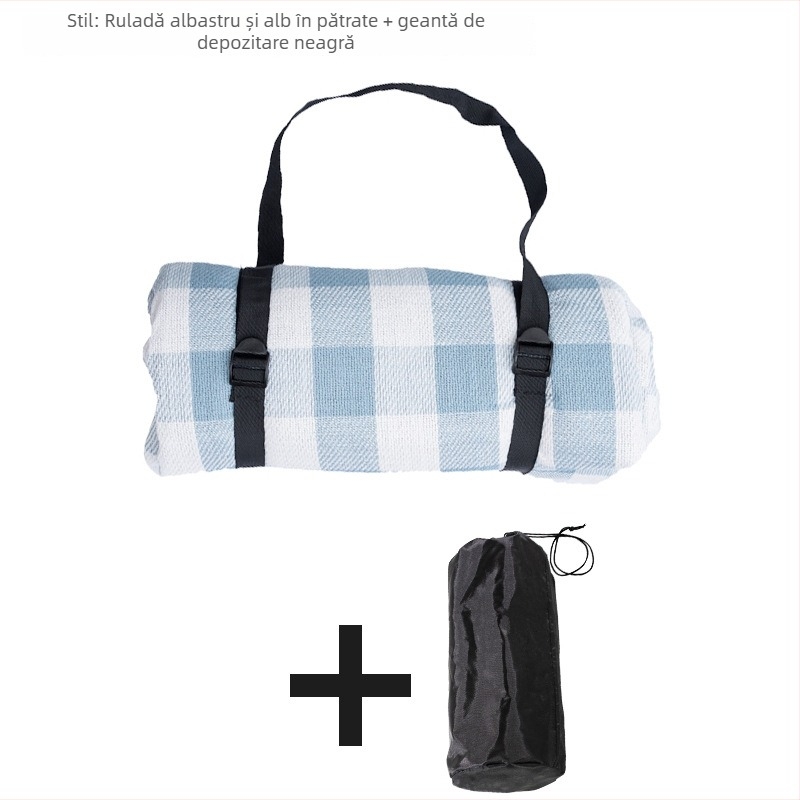 Covoraș de picnic pentru camping, protecție împotriva umezelii, țesătură acrilică cu burete și PEVA impermeabil; greutate 850 g; potrivit pentru 6 persoane; model Reel