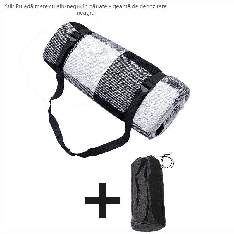 Covoraș de picnic pentru camping, protecție împotriva umezelii, țesătură acrilică cu burete și PEVA impermeabil; greutate 850 g; potrivit pentru 6 persoane; model Reel