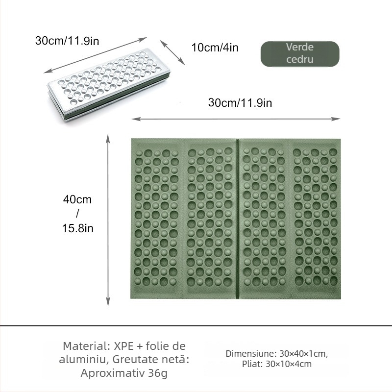 Pernă cuib de ou pentru camping în aer liber — portabilă, pliabilă, rezistentă la umezeală, EVA cu folie de aluminiu, pentru o persoană