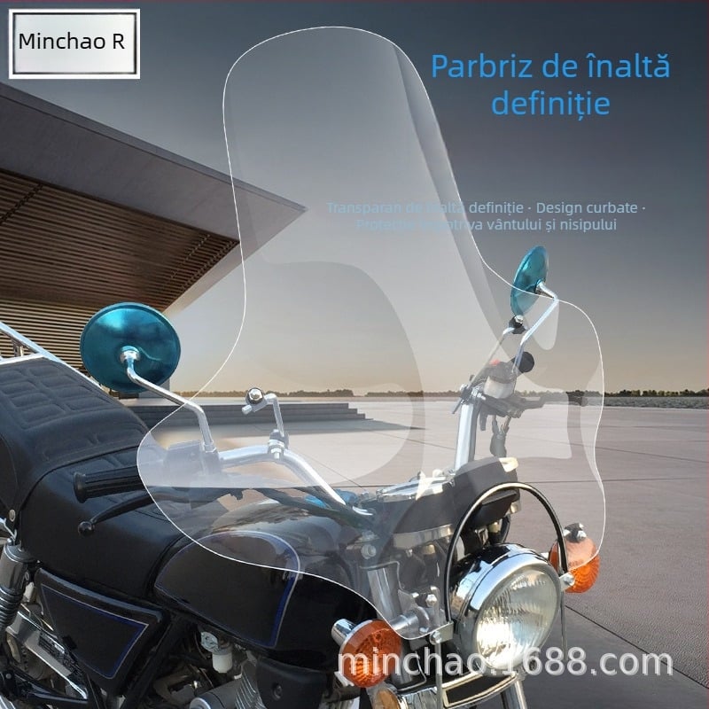 Parbriz față motocicletă pentru Suzuki Storm Prince 125/150 – material PC, design lung, rezistent la uzură, claritate HD