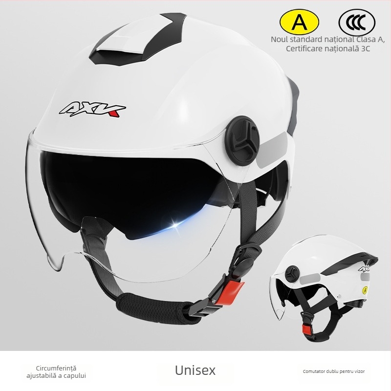 AXK cască semi-jet ABS pentru adulți, pentru motocicletă electrică, certificat 3C GB811-2022A, pentru toate anotimpurile, pentru naveta zilnică