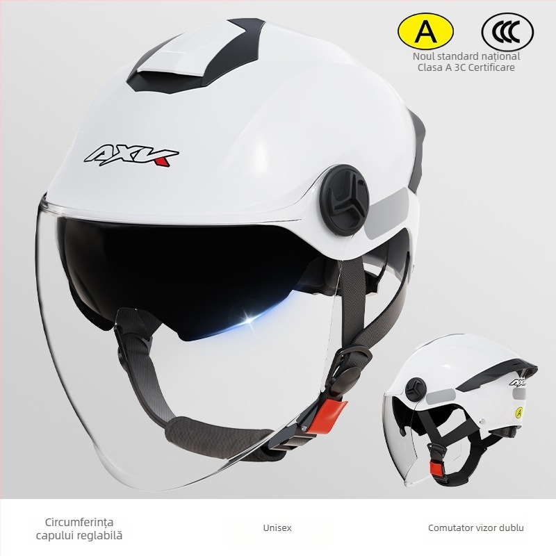 AXK cască semi-jet ABS pentru adulți, pentru motocicletă electrică, certificat 3C GB811-2022A, pentru toate anotimpurile, pentru naveta zilnică